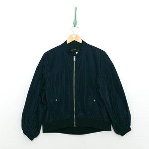 ZARA Bomber jacket balloon sleeves • navy blue • XS
